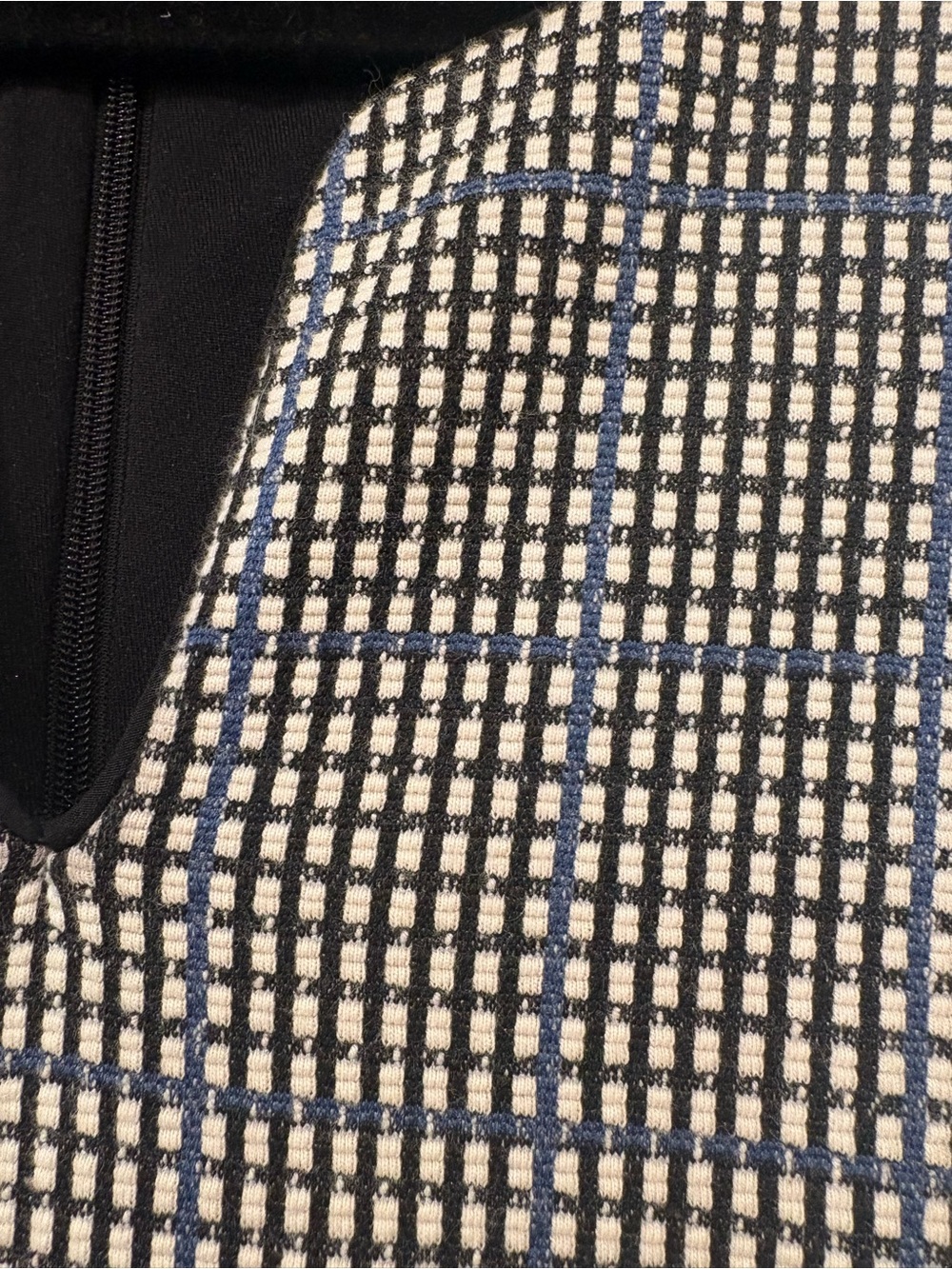 Ann Taylor $149 P2P 18-19” W 16”Split Neck Plaid Jacquard Sheath Dress 10 - Picture 4 of 9